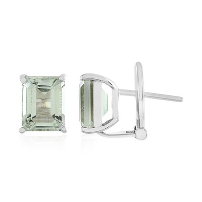 Grüner Amethyst-Silberohrringe