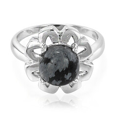 Schneeflocken-Obsidian-Silberring