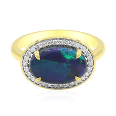 Lightning Ridge-Schwarzer Opal-Goldring (Mark Tremonti)
