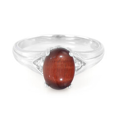 Rotes Tigerauge-Silberring