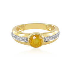 Gelber Madagaskar-Saphir-Silberring