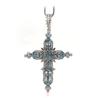 Schweizblauer Topas-Silberhalskette (Dallas Prince Designs)