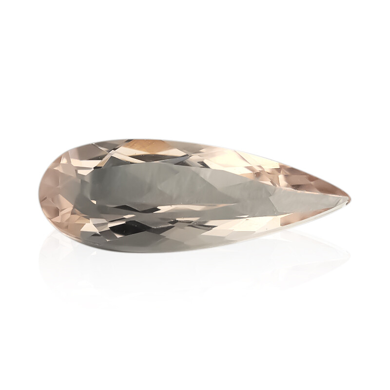 Brasilianischer Pfirsich-Morganit, Teardrop 0,7ct Edelstein