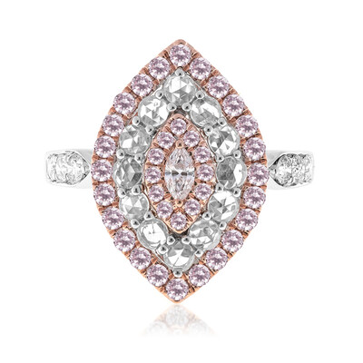 Pinkfarbener I1 Diamant-Goldring (CIRARI)
