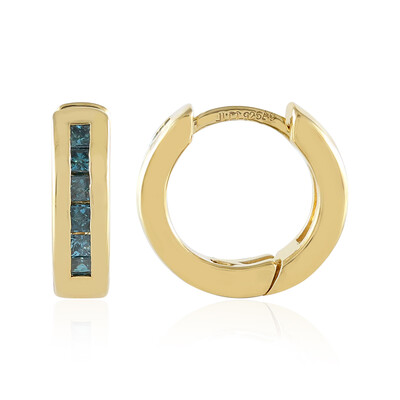 Blauer I3 Diamant-Silberohrringe