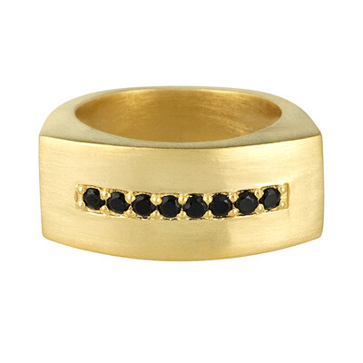 Schwarzer Spinell-Silberring (MONOSONO COLLECTION)
