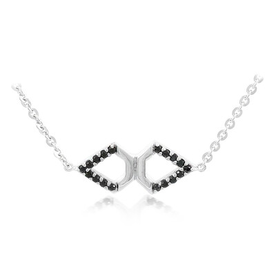 Schwarzer Spinell-Silbercollier