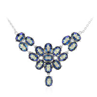 Blauer Mystik-Quarz-Silbercollier