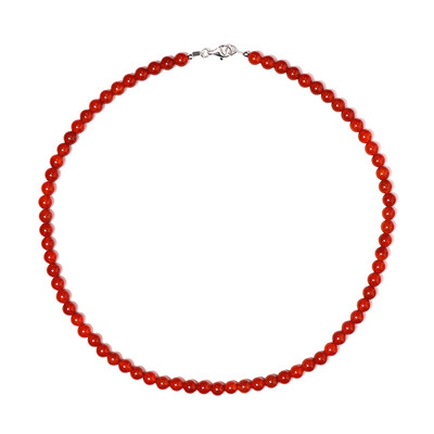 Roter Onyx-Silberhalskette