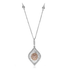 Pinkfarbener I1 Diamant-Goldhalskette (CIRARI)