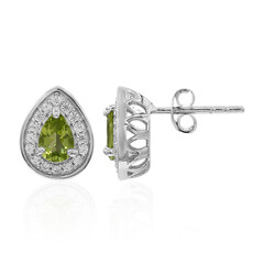 Burmesischer Peridot-Silberohrringe