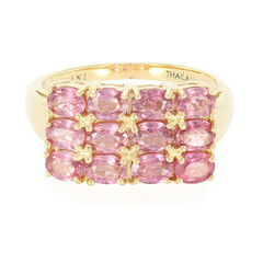 Nicht erhitzter Padparadscha-Saphir-Goldring (AMAYANI)