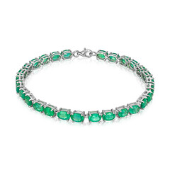 Sambia-Smaragd-Silberarmband