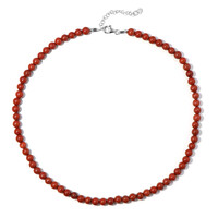 Roter Jaspis-Silberhalskette