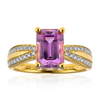 Pinkfarbener Diaspor-Goldring (AMAYANI)