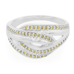 Fancy-Diamant-Silberring