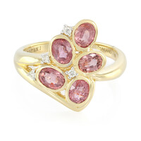 Nicht erhitzter Padparadscha-Saphir-Goldring (AMAYANI)