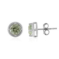 Grüner Amethyst-Silberohrringe