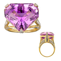 Patroke-Kunzit-Goldring (AMAYANI)
