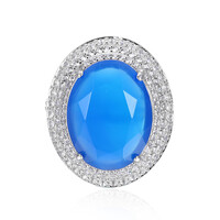 Blauer Achat-Silberring