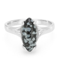 Schneeflocken-Obsidian-Silberring