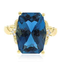 Londonblauer Topas-Goldring
