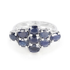 Blauer Saphir-Silberring