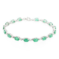 Sambia-Smaragd-Silberarmband