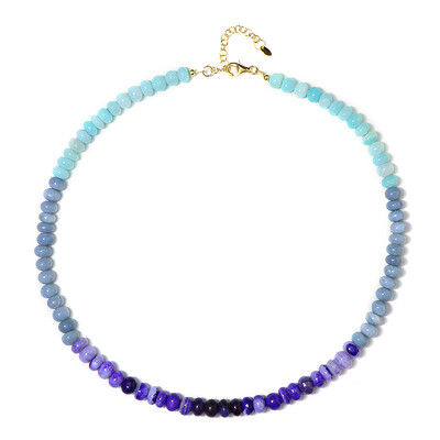 Äthiopischer Blauer Opal-Silberhalskette