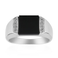 Schwarzer Onyx-Silberring