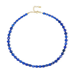 Blauer Achat-Silberhalskette