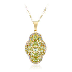 Burmesischer Peridot-Silberhalskette