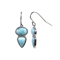 Larimar-Silberohrringe