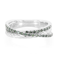 Grüner Diamant-Silberring