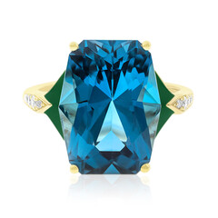 Londonblauer Topas-Goldring