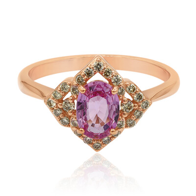 Pinkfarbener Saphir-Goldring (Annette)