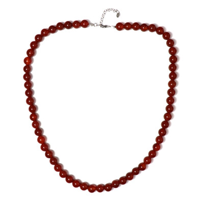 Roter Onyx-Silberhalskette