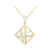 Himmelblauer Topas-Silbercollier