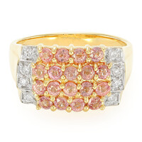 Nicht erhitzter Padparadscha-Saphir-Goldring (AMAYANI)