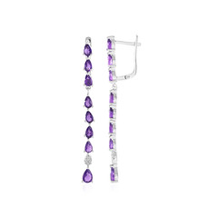 Sambia-Amethyst-Silberohrringe