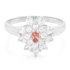 Padparadscha-Saphir-Silberring