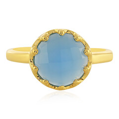 Blauer Chalzedon-Silberring