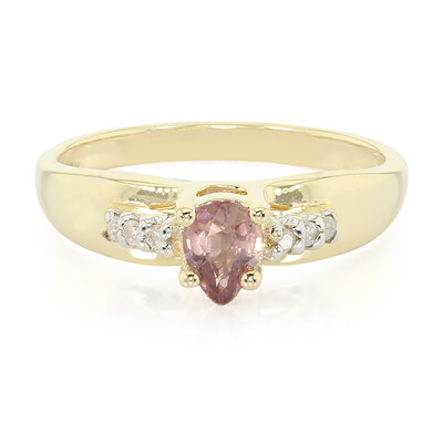 Nicht erhitzter Padparadscha-Saphir-Goldring