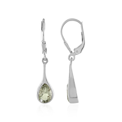 Grüner Amethyst-Silberohrringe