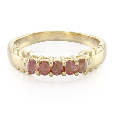 Nicht erhitzter Padparadscha-Saphir-Herren-Goldring