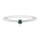Blauer I3 Brillant-Silberring