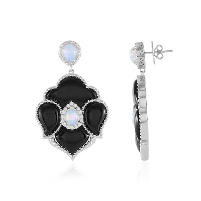 Schwarzer Achat-Silberohrringe (Dallas Prince Designs)