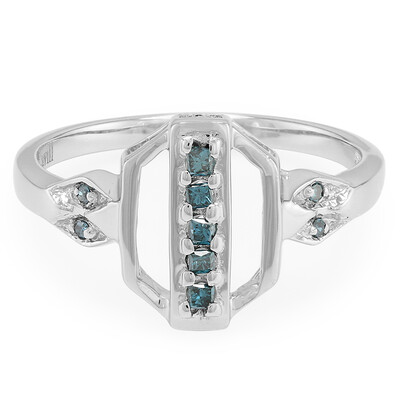 Fancy-Diamant-Silberring