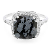 Schneeflocken-Obsidian-Silberring