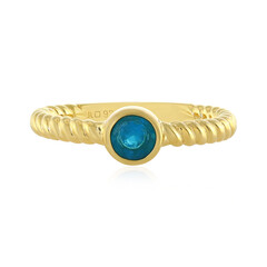 Neonblauer Apatit-Silberring